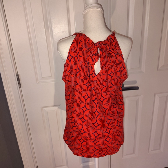 Sleeveless Red Geometric Halter Top Escapada S Like New - Picture 4 of 8
